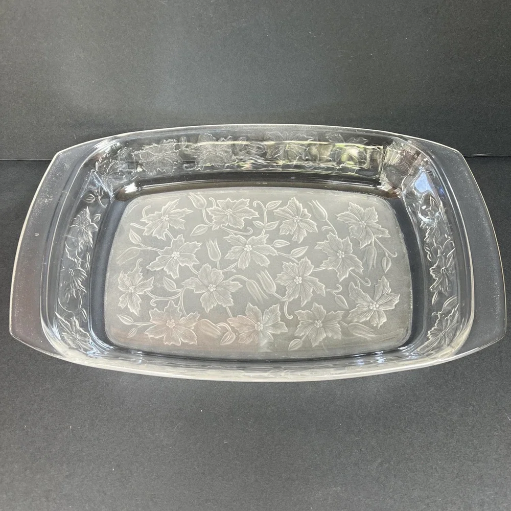 Vtg Princess House Floral Lasagna Baking Dish Fantasia Approx 13.5x8.5x2